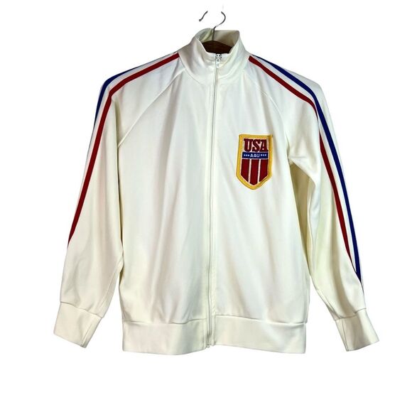 Vintage Broderick Adult Olympic USA Jumpsuit Outfit Set Size XS/S 70s 80s AAU - Picture 2 of 16